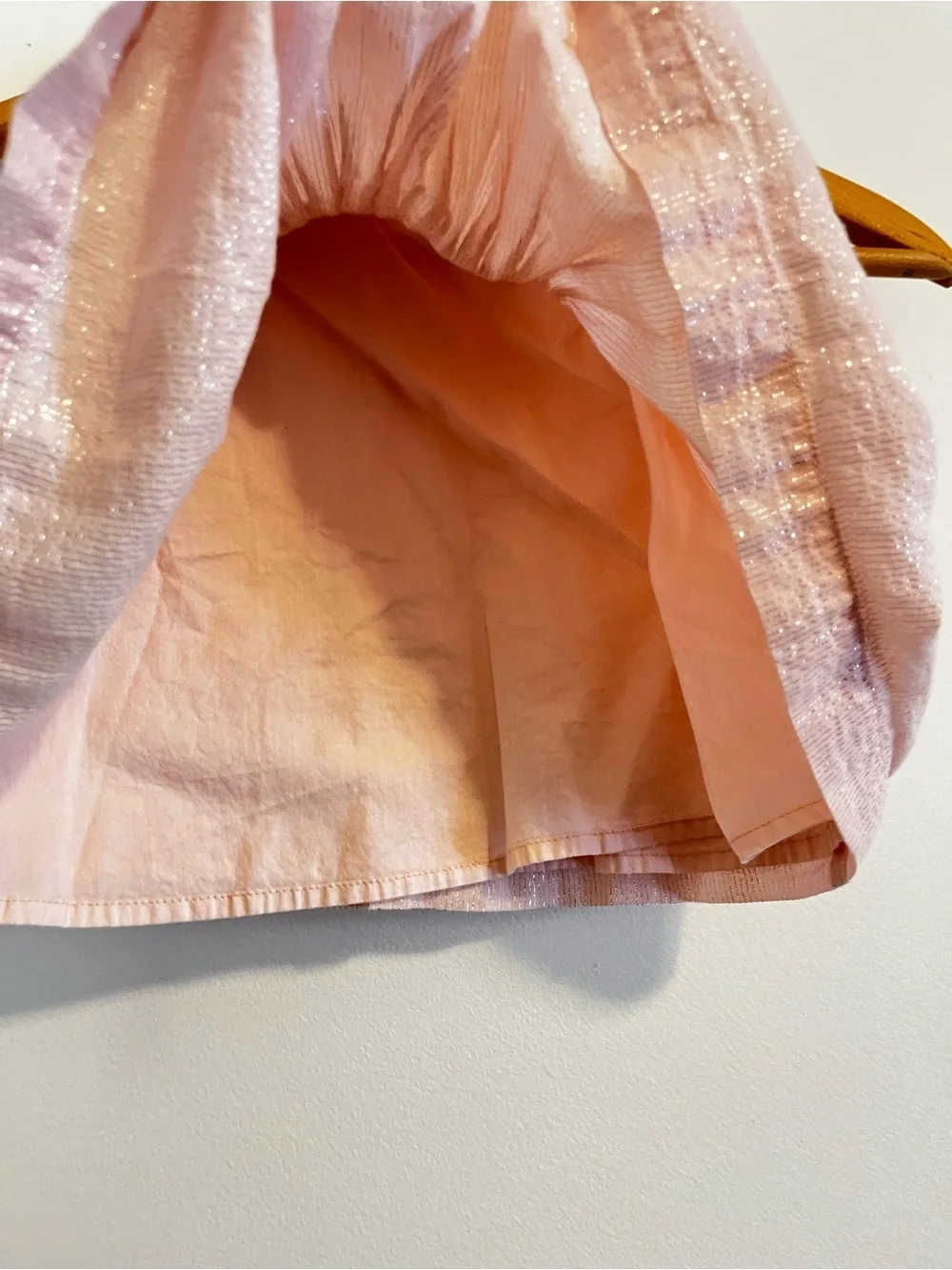 Baby Gap Pink Shimmer Tunic Tank Girls 18-24 Metallic Pleated Party Lined